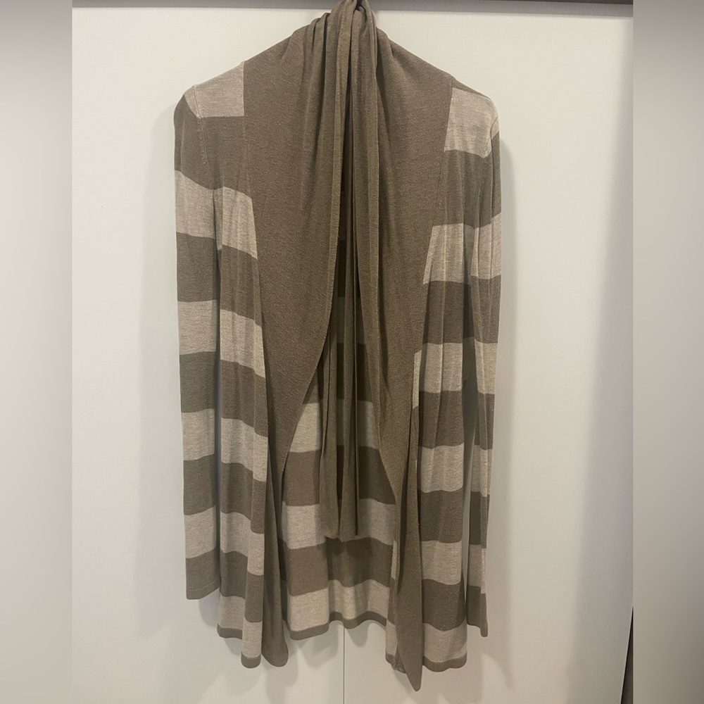 Tan/beige striped cardigan
